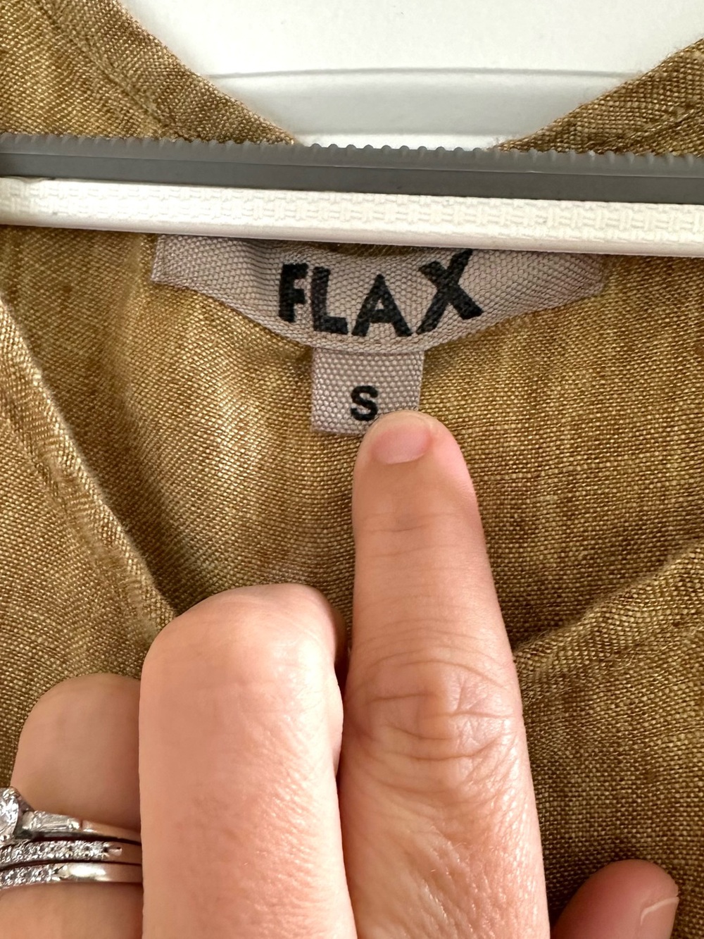 FLAX 100% Linen Sleeveless Tank Top Small Blouse Yellow Gold Bronze Minimalist - Picture 2 of 7